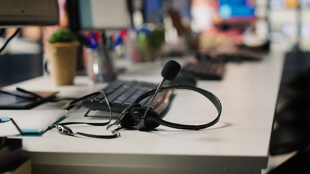 Professional headset close-up